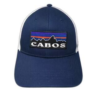 Banana Bay Cabos Mountain Blue White Trucker Hat OS Adjustable Snapback Patch